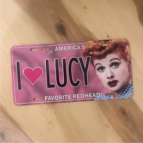 Other - Pink 'I Love Lucy' License Plate